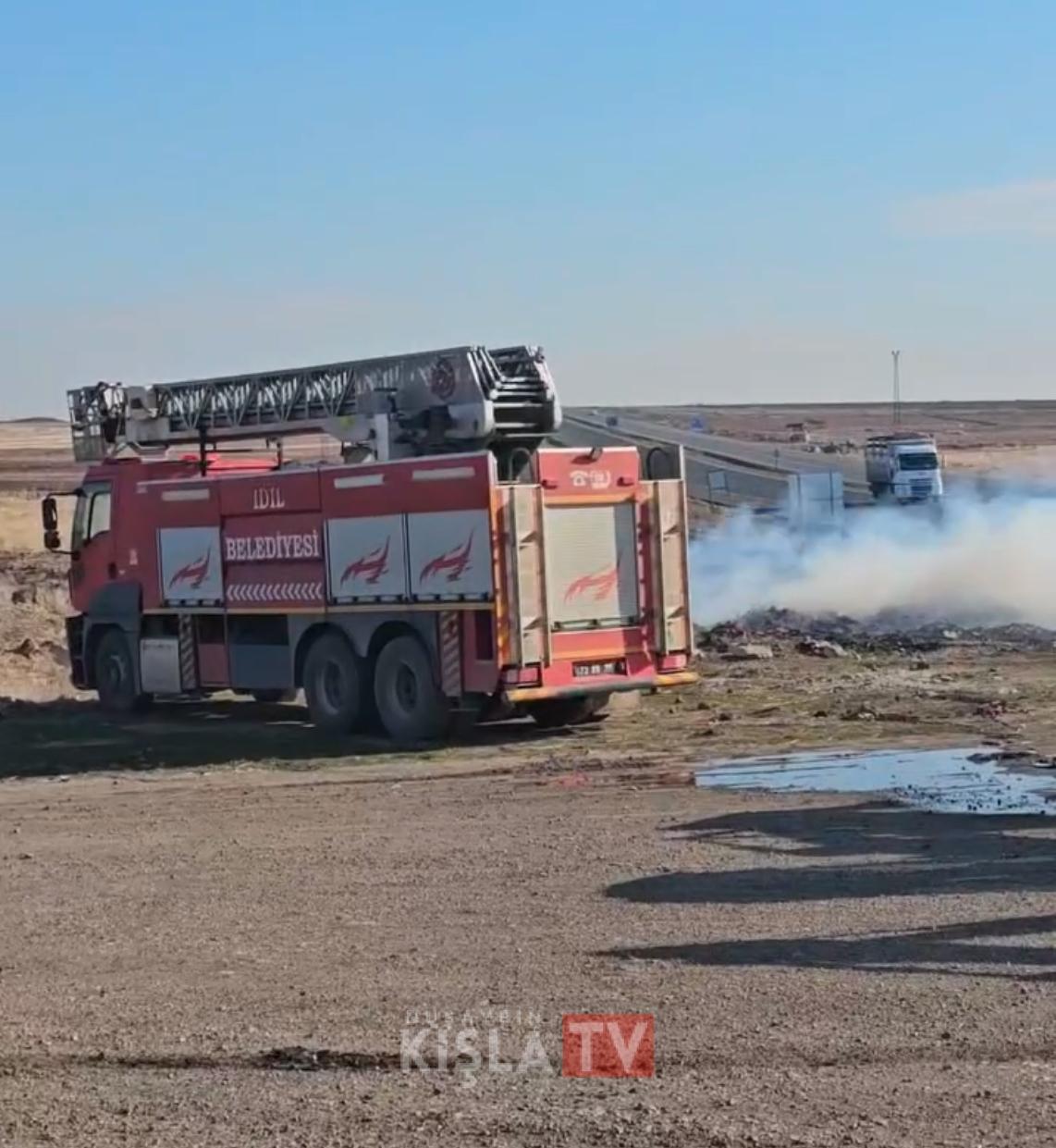Nusaybin-Cizre Yolu Çığır Mevkii’nde Tır Yangını