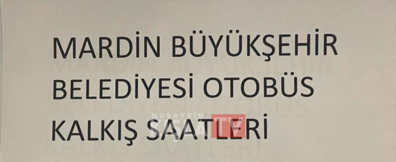 Mardin Büyükşehir Belediyesi Otobüs Sefer Saatleri 