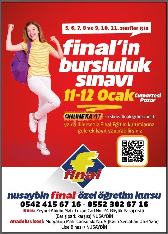 NUSAYBİN FİNAL KURUMLARI BURS SINAVI BAŞLIYOR! 