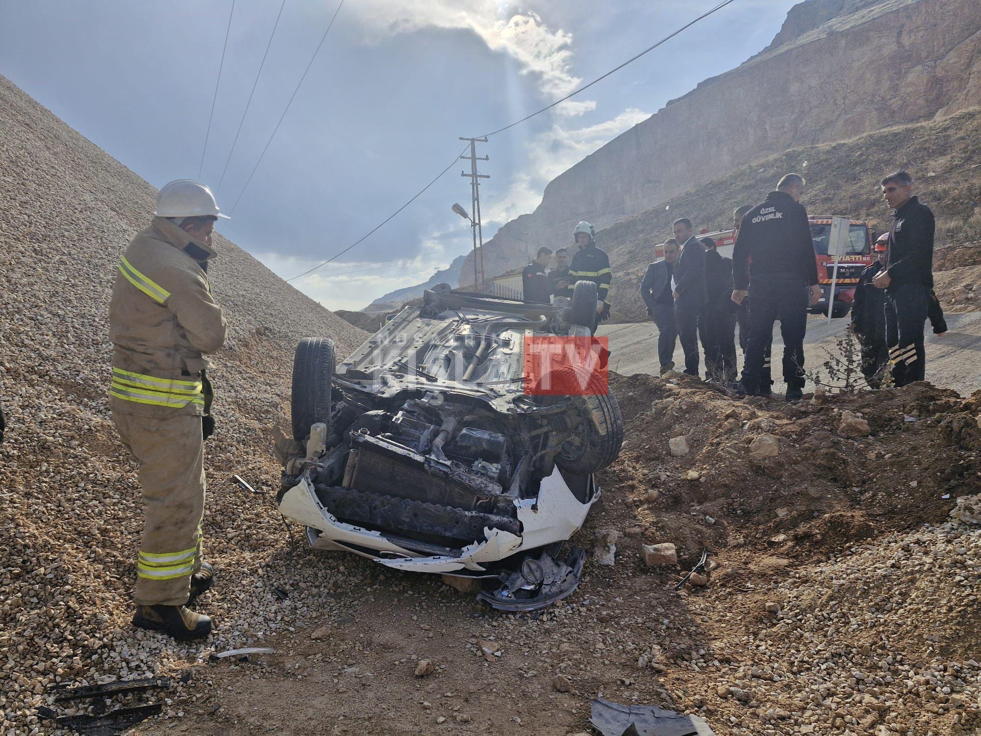 Mardin-Kızıltepe Çevre Yolunda Otomobil Takla Attı